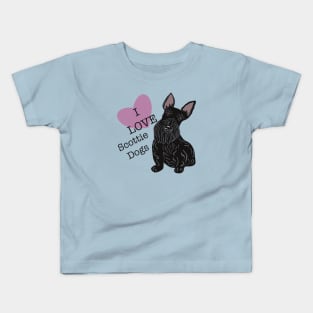 I love Scottie Dogs Valentine Kids T-Shirt